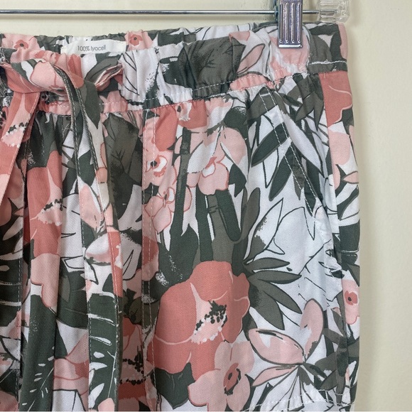 C&C California Floral Drawstring Pants Cuffed Leg Pockets Boho S - Picture 5 of 10